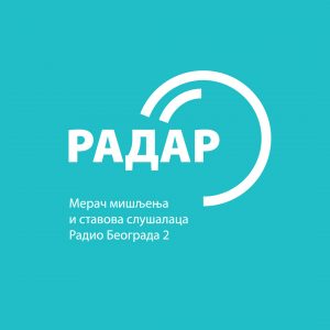 Logotip i najave za emisiju “Radar” Radio Beograda 2